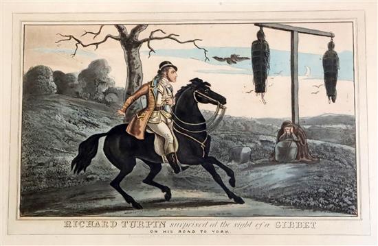 J.L. Markes, Publ., a set of four coloured engravings, Scenes from the Life of Dick Turpin 9.25 x 13.5in.